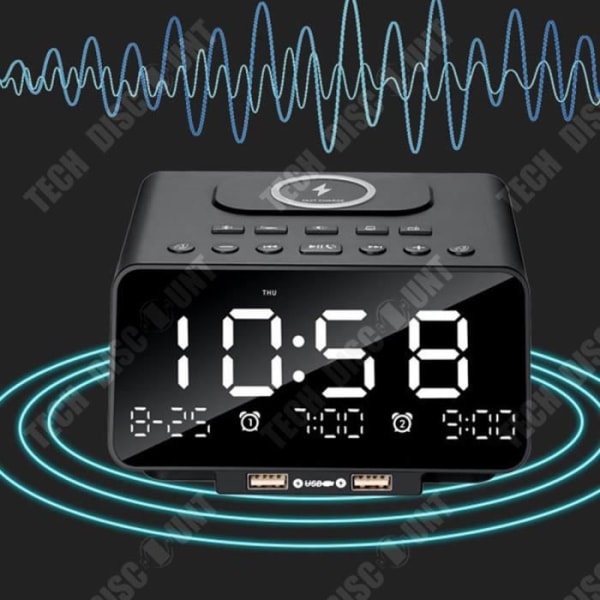 TD® Mobile Bluetooth Speaker Bluetooth 5.0 Schema Multi-mode trådlös snabbladdare för mobiltelefon Bluet Alarm Clock