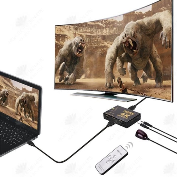 HTBE® HDMI Switcher 4K 5 in 1 High Definition Remote Control Switch Infraröd HDMI Switcher Högupplöst fjärrkontroll