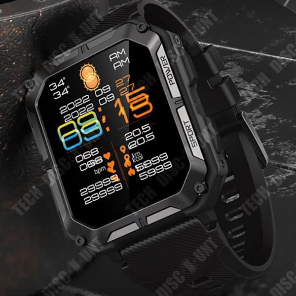 TD® Bluetooth-app smartwatch til udendørs sport med tre discipliner, vandtæt skridttæller smartwatch til multisport.