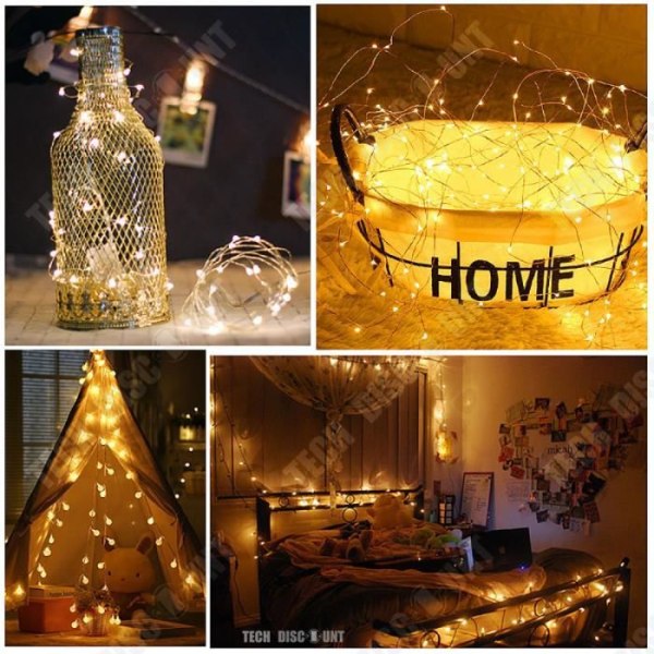 TD® Solar String Lights Julgran Utomhus LED Inomhusdekoration Belysning Banner Ljusstyrka Färg Lång Varm Vit