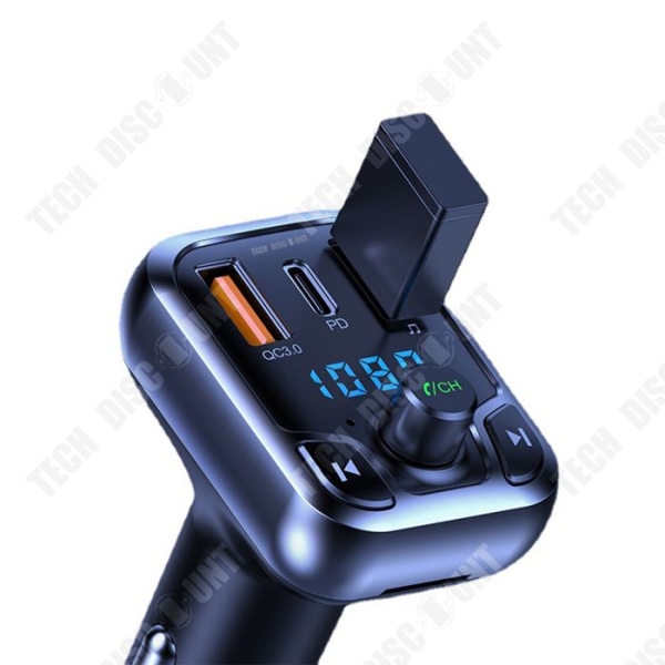 TD® T68 Bluetooth biloplader MP3 FM transmitter USB nøglelæser hurtig oplader bilinterface biloplader