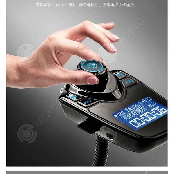 INN® LCC® T10 Bluetooth Handsfree - FM Siirrin MP3 Soitin Autoadapteri (Punainen)