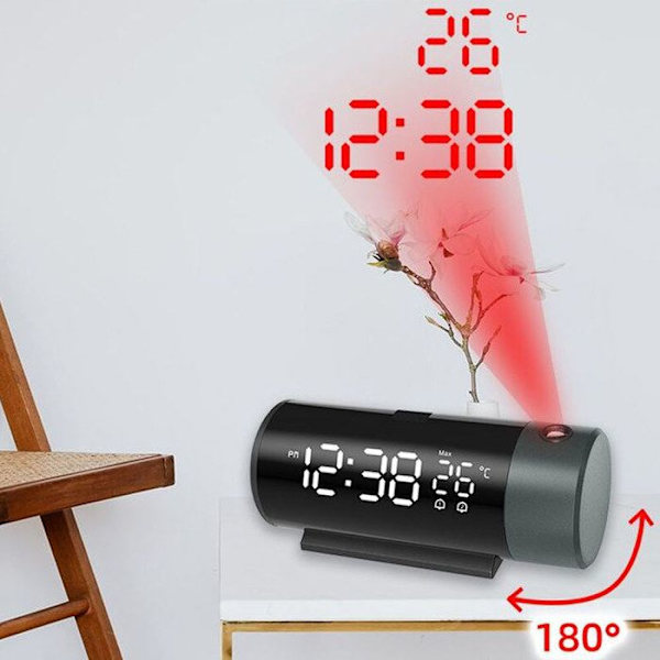 Wecker TD® 15*5.5*6cm Projektion af tidspunkt og temperatur Dobbelt alarm