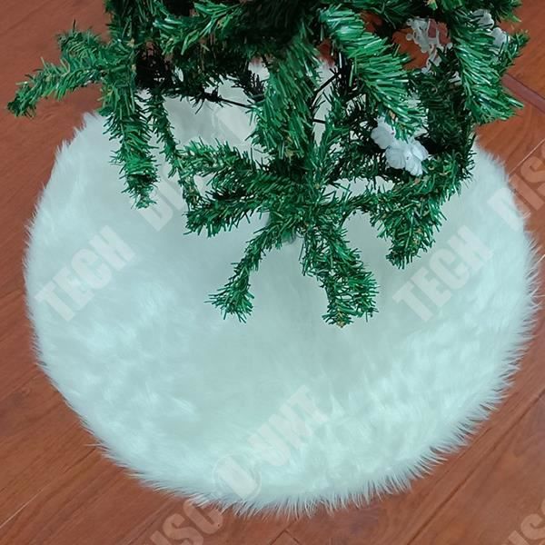 TD® Pure White Juldekoration Vattenfall Kanin Fluff Snowflake Julgranskjol Långt hår Trädkjol
