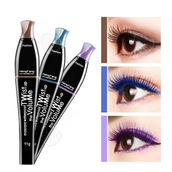 C Mascara farvet 3 farver vandfast mascara langvarig vandtæt holdbar fiber silke 4d øjenmakeup til halloween