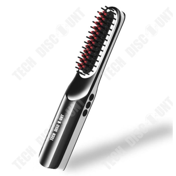 TD® Bärbar Trådlös Splint Plattång USB-laddning Rak hårkam Skäggkam för män Dubbel användning Rak kam