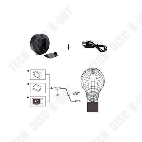 Optisk lampa - TD® - Ugglemodell - 7 färger - Taktile - Låg konsumtion 7 färger