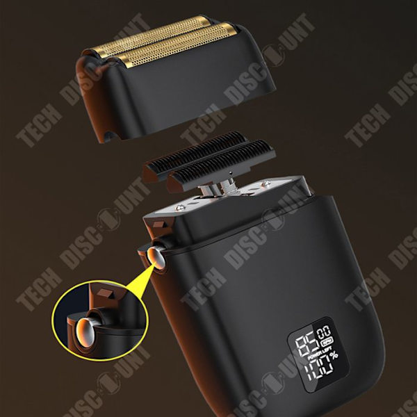 TD® Vandtæt elektrisk barbermaskine Elektrisk barbermaskine til mænd med LCD-display Hjemmebarbermaskine i metal