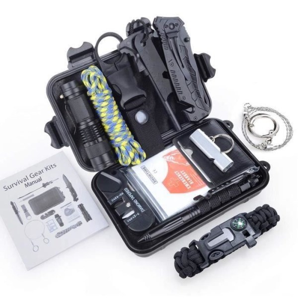 Jelife Survival Kit Set 13 in 1 Outdoor Emergency Survival Kit Multifunktionsverktyg E33069