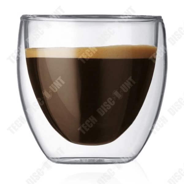 TD® Sæt af 8 Glas kaffe-/espresso-tasse - 80 ml, Dobbeltvægget kaffe/espresso-tasse, Original espresso-tasse.