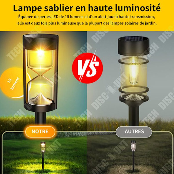TD 4st Solar Timglas Gräsmattljus IP65 Utomhus Gräsmatta Trädgårdsljus Utomhus Trädgårdsbelysning Jordkontakt Ljus