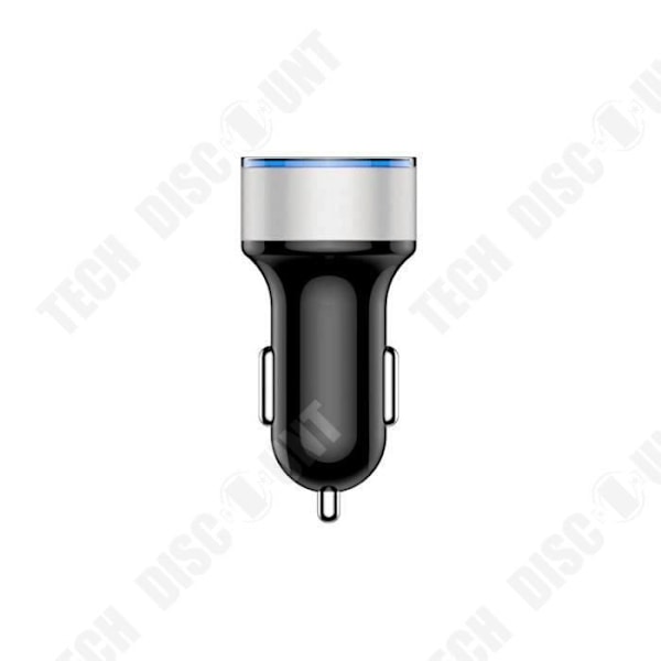 TD® multifunktionell billaddare i aluminiumlegering - Dubbel USB cigarettändarutladdare med LCD-skärm - Bilutrustning