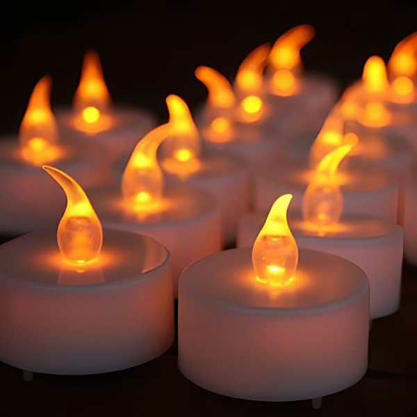 LED-ljus - Gult - Set om 24 - Flameffekt - Inomhus - Blandat Gul