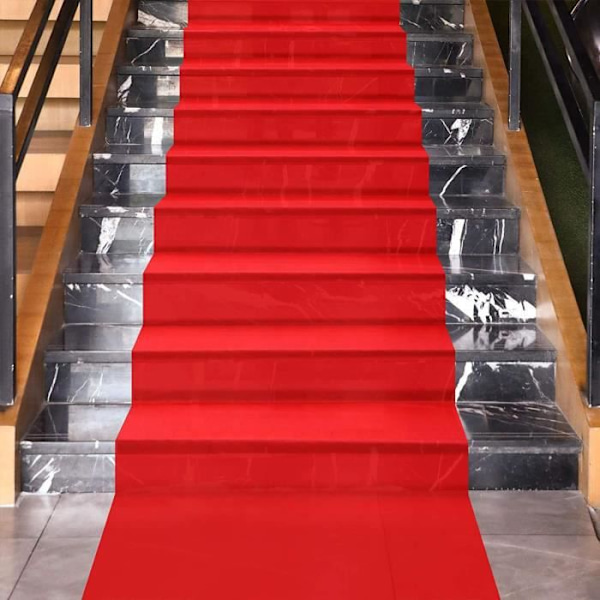 TD® XICHAO - 15m x 1m Engangs Rødtæppe Rulle i Polyester til Bryllup Fest Ceremoni Hollywood Fester