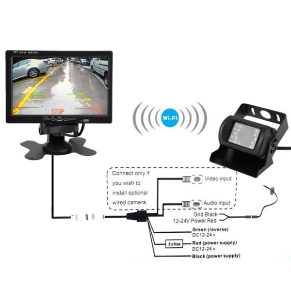 7" HDMI 900TVL trådlös säkerhetskopieringskamera - Tft-inspelare för bil RV-7001Ws