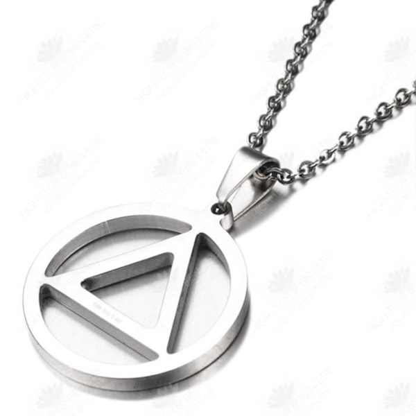 HTBE® titanstålhalsband för män och kvinnor Europeisk och amerikansk hiphoptröja kedja triangel ron hänge