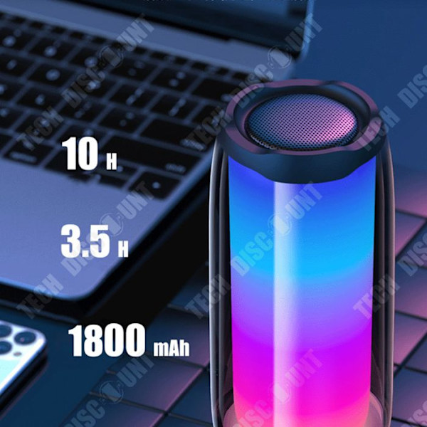 TD® trådlös Bluetooth-högtalare med färgglada lampor Bärbar subwoofer-dator plug-in utomhusljudgåvor