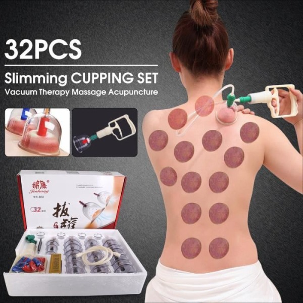 TEMPSA 32PCS koppar Sugkopp Vakuumterapi Massage Bantning Anti Fatigue Cupping