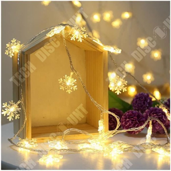 TD® LED Julelys Guirlande Sneblomst Hvid Varme Belysning Dekorative Lys til Fest Jul Nytår 2M 10LED