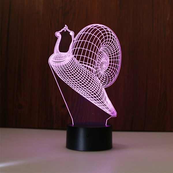 3D natlampe TD® 7 farver Touch-fjernbetjening Justerbar lysstyrke