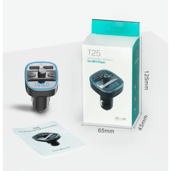 Bluetooth FM transmitter til biler jack handsfree adapter oplader radio LED skærm USB port original trådløs