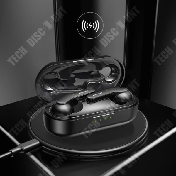 TD® Bluetooth Hovedtelefoner Intelligent støjreduktion Trådløs opladning Bluetooth V5.1 Berøringsdesign Vandafvisende design