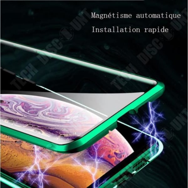 TD® Lämplig för Apple iPhone12 dubbelsidigt högupplöst glas Magneto mobiltelefonfodral1 grönt magnetfodral