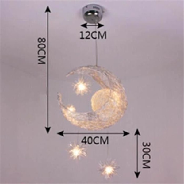 TD® G4 starry moon hänglampa - ROCK - Aluminium - 40cm - 5 glödlampor