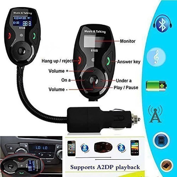 TD® Bluetooth FM-sändare med USB-port Handsfree FM-sändare