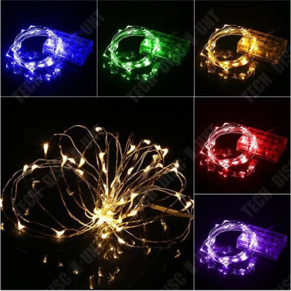 TD® LED batteridrivna Fairy Lights - Koppar - 50 glödlampor - Grön - 5M - Fairy Lights Heminredning (utan batteri)