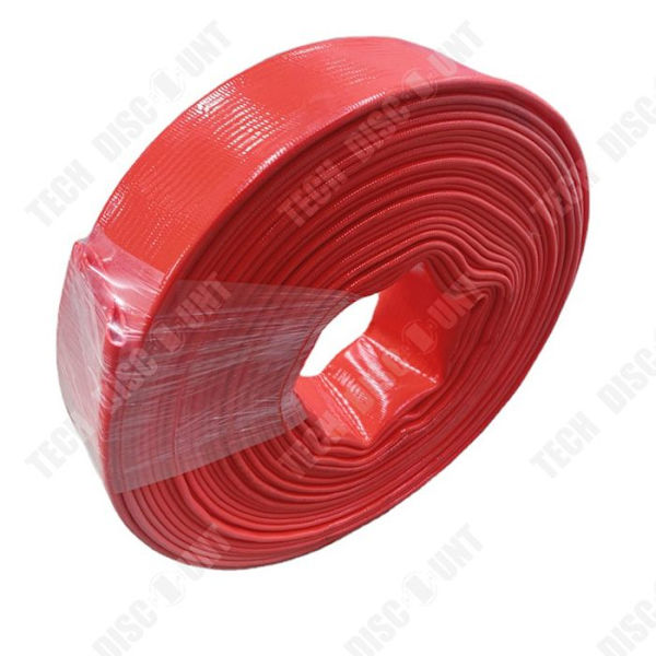TD Fladtube 38mm rød PVC Længde 20 meter tilbagestrømningsslange Flad tilbagestrømningsslange Flad pumpeslange fleksibel flad slange