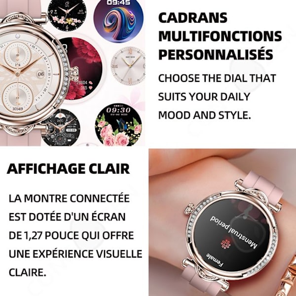 C Smartwatch ip67 bluetooth 5.2 vandtæt aktivitets tracking skridttæller kalorier sportsur smartwatch til kvinder pink farve