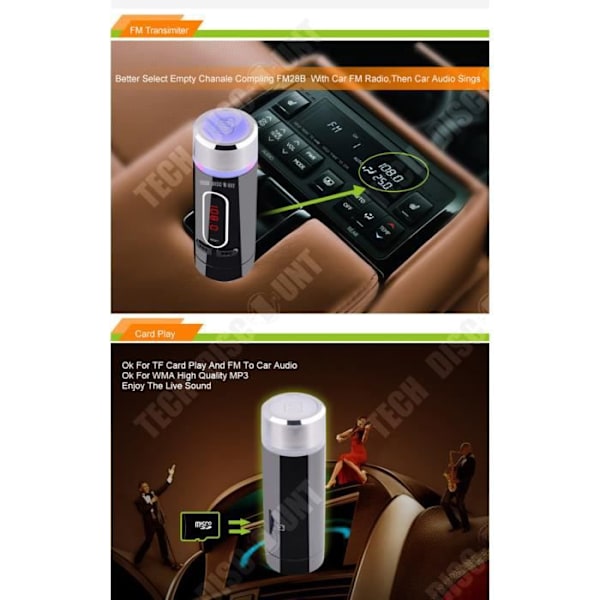 TD® Bluetooth FM-sender trådløs bil hjemme musikadapter radio oplader MP3 håndfri iPhone cigaretlighter usb