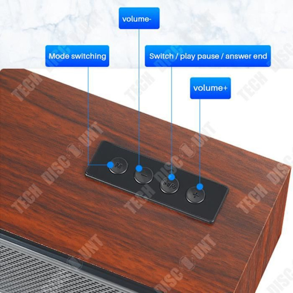 TD® Puhelimen pöytäkaiutin bluetooth langaton pitkäbändinen retro puusta valmistettu.