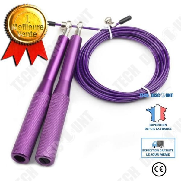 TD® Fitness Accessories - Body Building, 3 meter viktad hopprep Counter Gym Jumprope - LILA Typ