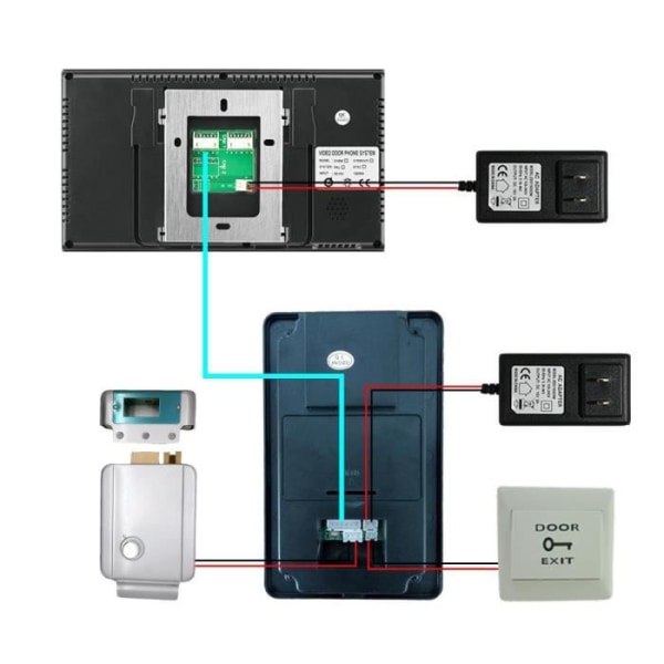 TD® vattentät videointercomdörrklocka med pekskärm Videodörrtelefon med IR LED Night Vision Säkerhetslösenord och kalender