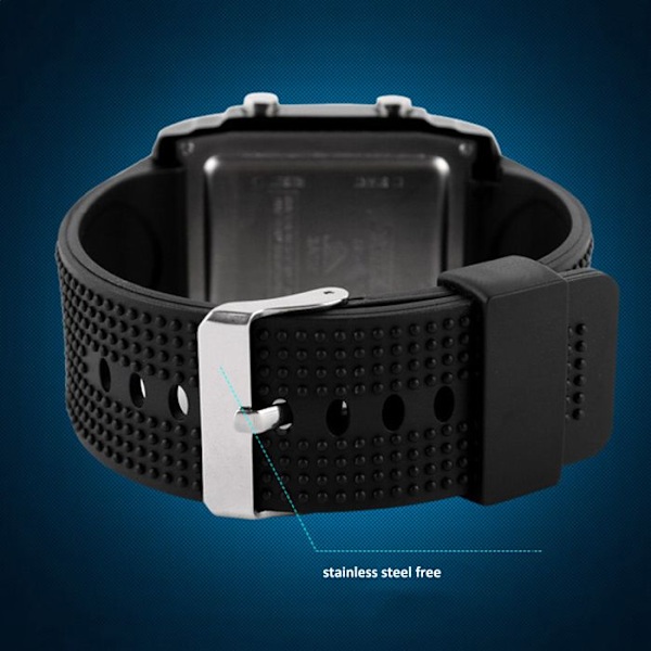 TD® Herre Ur - Dobbelt display - Analog og digital - Sport LED Ur - Sort