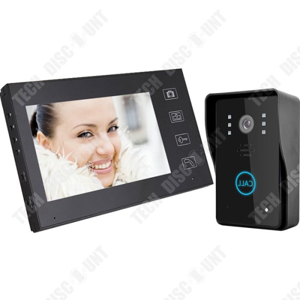 TD® trådlös videodörrklocka 7-tums videomonitor HD-kamerasats för villa, hem, kontor, lägenhet tvåvägs intercom