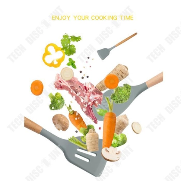 TD® 11-osainen kotitalouksien silikonikeittiövälineiden sarja, tarttumaton keittiölusikka ja -spatula