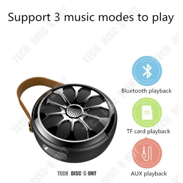 TD® Bluetooth-högtalare vattentät högtalare bil usb självlysande bärbar utgrävd trådlös konferensdammtät ficklampa