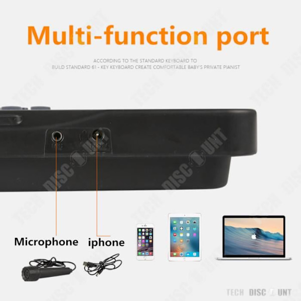 TD® multifunktionellt elektroniskt piano med 37 tangenter med mikrofon Barn Vuxna Färgglada Rhythm Hands Musikinstrument