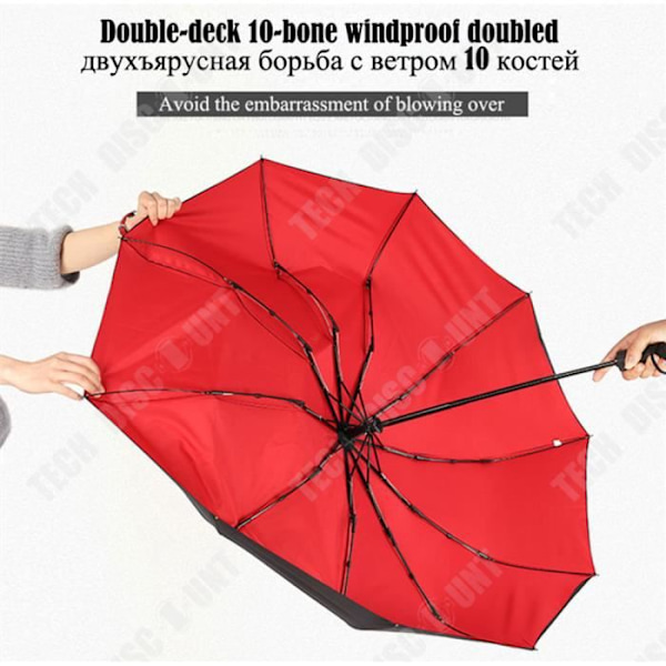 TD® Dobbel automatisk foldbar regnslag paraply til kvinder mænd ti tremmer bil forretning paraplyer mænd regn kvinder gave parasol