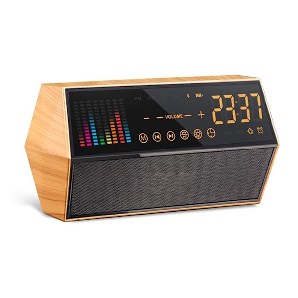 TD® Kaksinkertainen Kaiutin 2600mAH Langaton Bluetooth-kaiutin FM-radio Bluetooth-musiikkikaiuttimen tuki Puuväri
