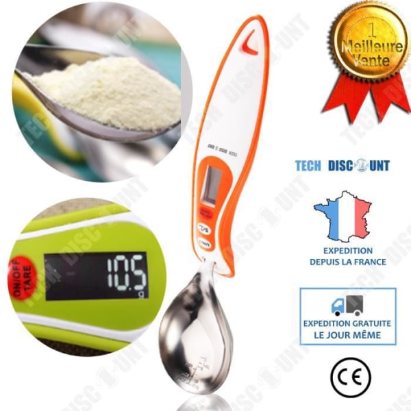 TD® Elektronisk måleske gram digital rustfrit stål multifunktionel kaffe madlavning doserer vejer 30ml orange farve hurtig køkken