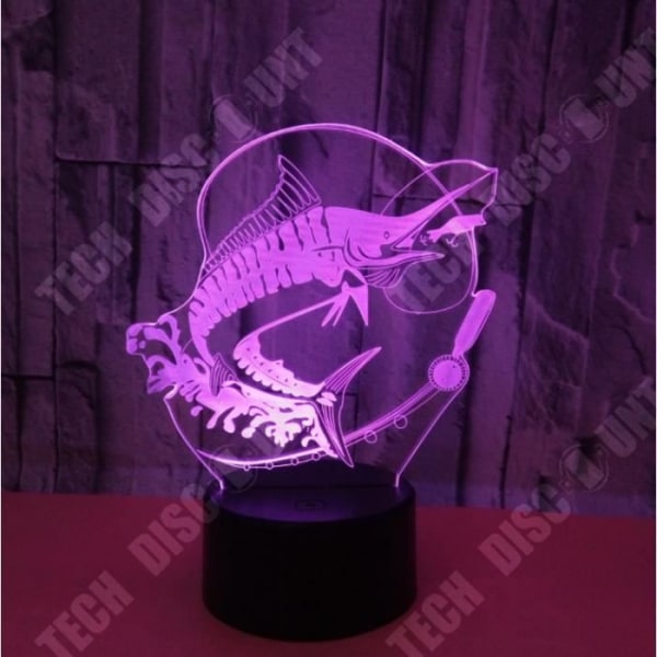 TD® Dekorativ USB-fisk 7 färger Fjärrkontroll Optisk illusion Nattljus 3D-visualisering Bordsbordslampor 3D-glöd LED-lampa 61