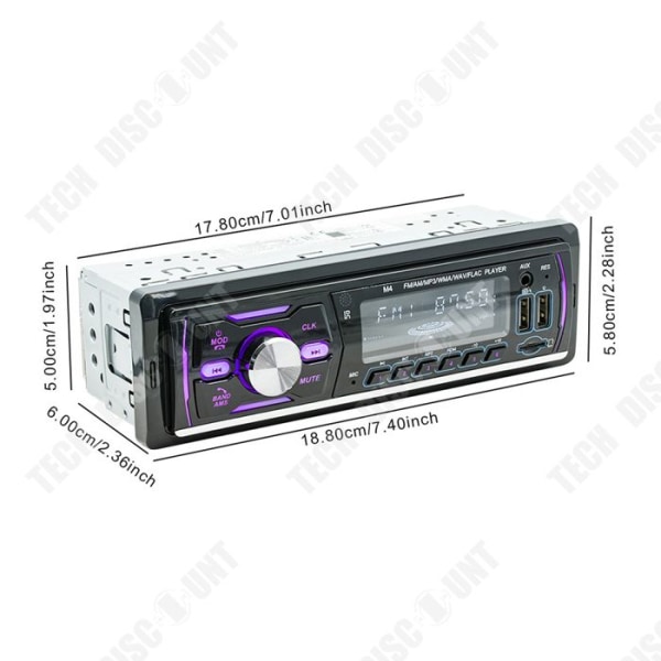 TD® Bluetooth Bilradio Dubbel USB MP3-spelare Bluetooth Talk USB Flash Drive Plug and Play DAB Digital Radio för bil