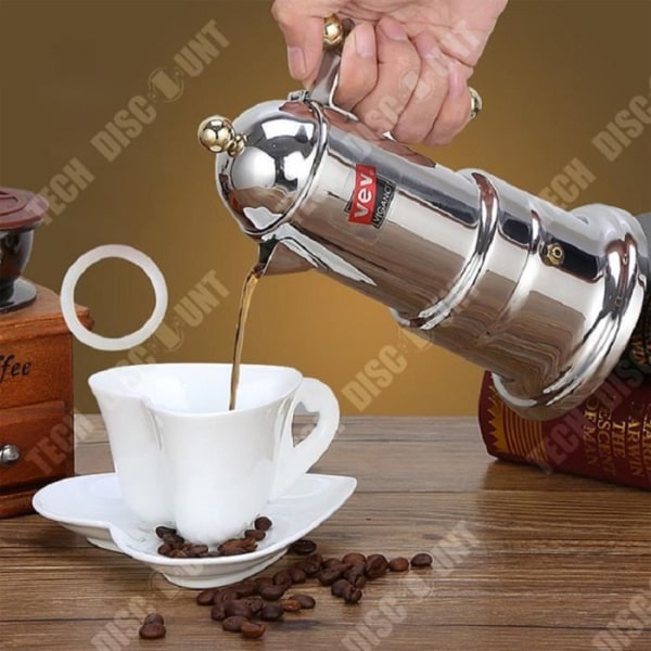 TD® italiensk kaffemaskin förtjockad bryggkaffebryggare Hemextraktion rostfritt stål Mocka Espresso Black Pagoda kaffebryggare