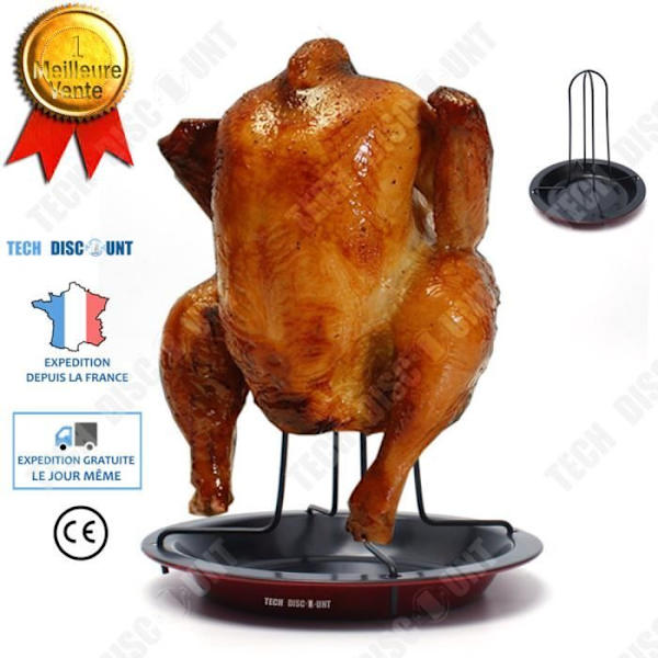 Plateau til kylling i rustfrit stål TD® L 16.5*H 17cm Separat design Tykt grill barbacoa til udendørs camping