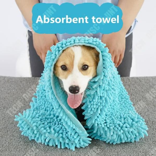 TD® hunde- og kattehåndklæde, anti-fugt, ultra-absorberende, ultra-blødt, mikrofiber, kæledyrshåndklæde