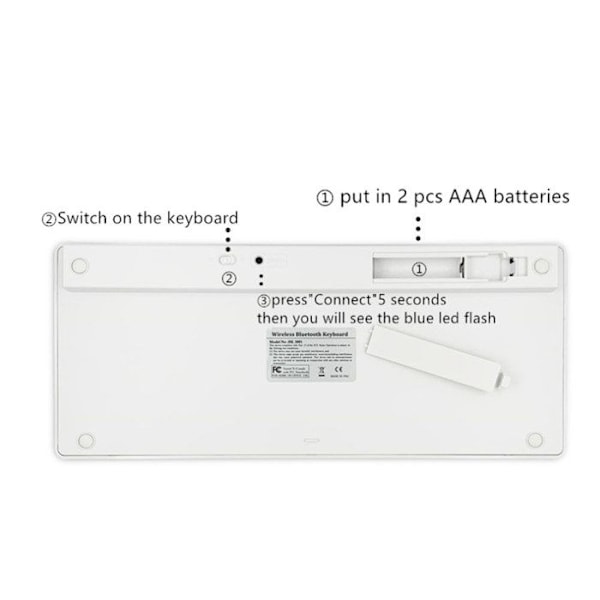 LCC® franskt tangentbord 285*120*18mm Wireless Bluetooth 3.0 Lätt att bära